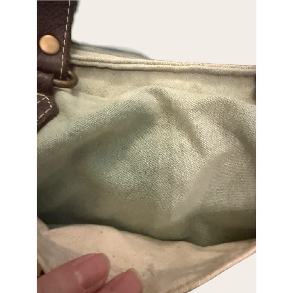 Myra Bag Texas Canvas Leather Tote Western Distressed Shoulder Bag - Picture 5 of 8